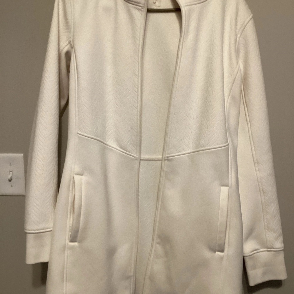 CALIA by Carrie Underwood Embossed Softshell Sherpa Hood Jacket Size Med White